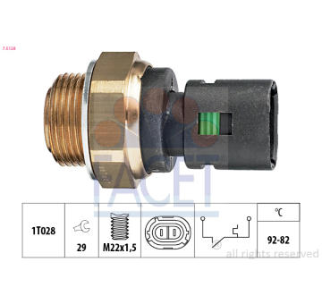 Teplotní spínač, větrák chladiče FACET 7.5128