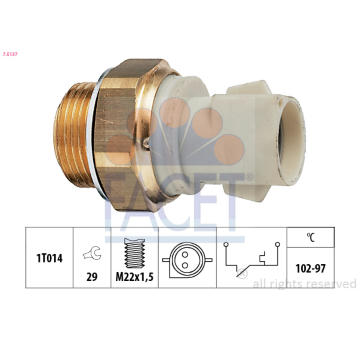 Teplotní spínač, větrák chladiče FACET 7.5137