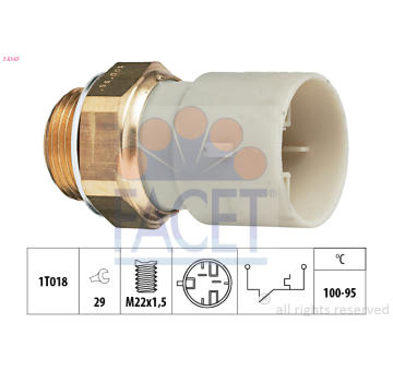 Teplotní spínač, větrák chladiče FACET 7.5147