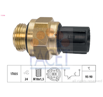 Teplotní spínač, větrák chladiče FACET 7.5196
