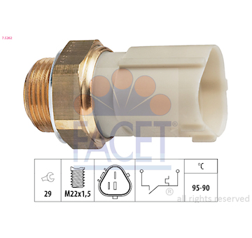 Teplotní spínač, větrák chladiče FACET 7.5262