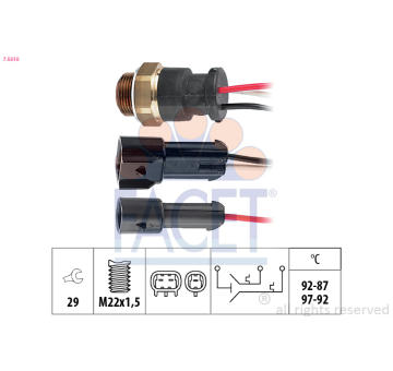 Teplotní spínač, větrák chladiče FACET 7.5610