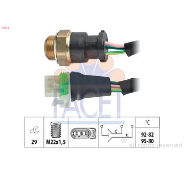 Teplotní spínač, větrák chladiče FACET 7.5618