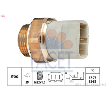 Teplotní spínač, větrák chladiče FACET 7.5626