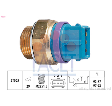 Teplotní spínač, větrák chladiče FACET 7.5629