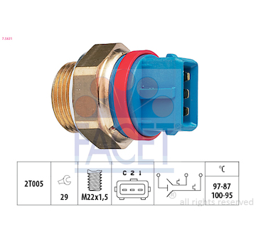 Teplotní spínač, větrák chladiče FACET 7.5631