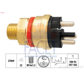 Teplotní spínač, větrák chladiče FACET 7.5637