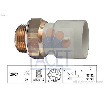 Teplotný spínač ventilátora chladenia FACET 7.5645