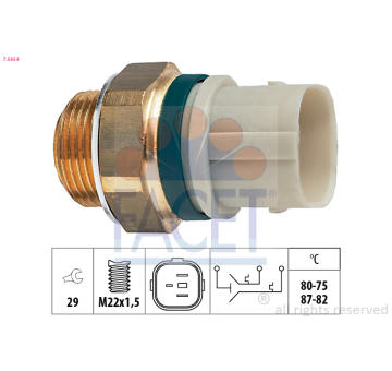 Teplotní spínač, větrák chladiče FACET 7.5654