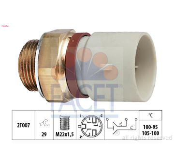 Teplotní spínač, větrák chladiče FACET 7.5674