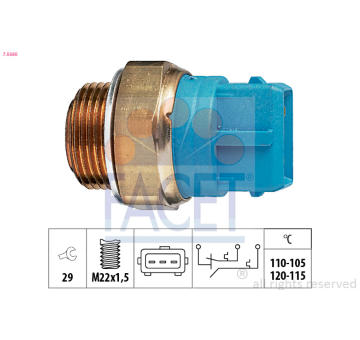 Teplotní spínač, větrák chladiče FACET 7.5680