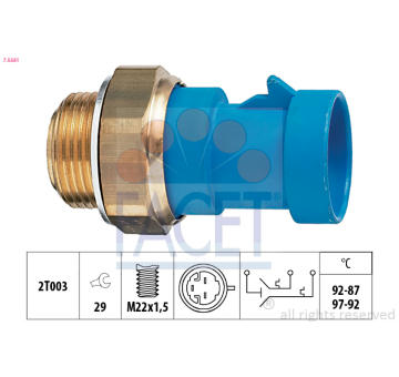 Teplotní spínač, větrák chladiče FACET 7.5681