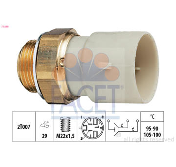 Teplotní spínač, větrák chladiče FACET 7.5688