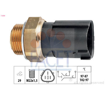 Teplotní spínač, větrák chladiče FACET 7.5690