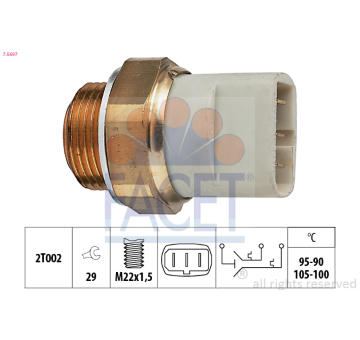 Teplotní spínač, větrák chladiče FACET 7.5697