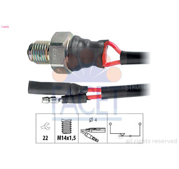 Spínač, světlo zpátečky FACET 7.6078
