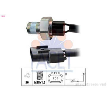 Spínač, světlo zpátečky FACET 7.6318