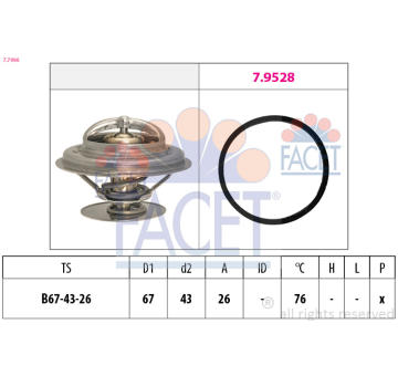 Termostat, chladivo FACET 7.7996