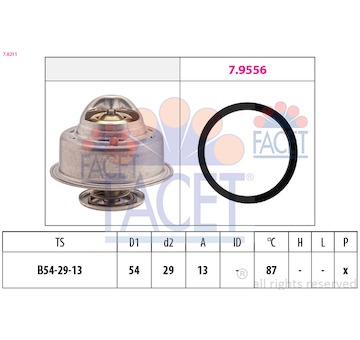 Termostat, chladivo FACET 7.8211