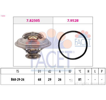 Termostat, chladivo FACET 7.8250