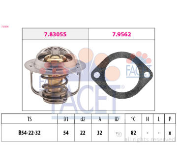 Termostat, chladivo FACET 7.8306