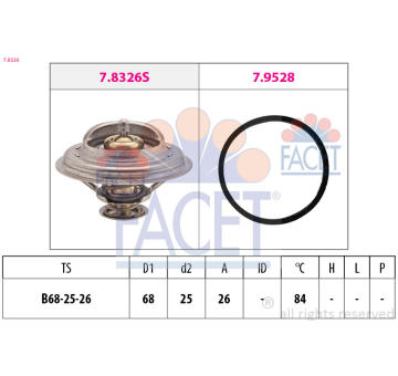 Termostat, chladivo FACET 7.8326