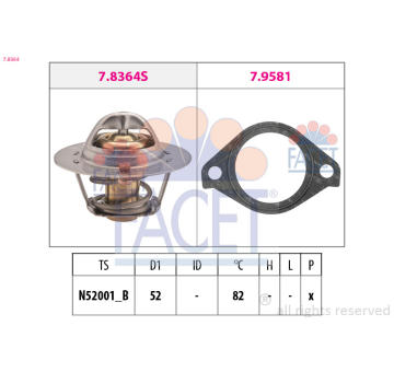 Termostat, chladivo FACET 7.8364