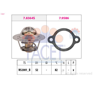 Termostat, chladivo FACET 7.8367