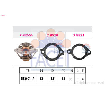 Termostat, chladivo FACET 7.8384
