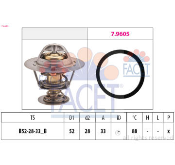 Termostat, chladivo FACET 7.8412