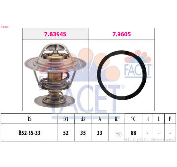 Termostat, chlazení oleje FACET 7.8483