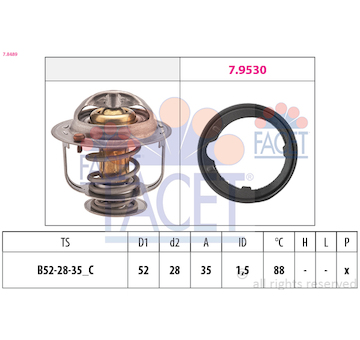 Termostat, chladivo FACET 7.8489