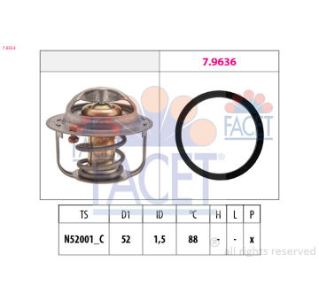Termostat, chladivo FACET 7.8554