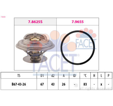Termostat, chladivo FACET 7.8625