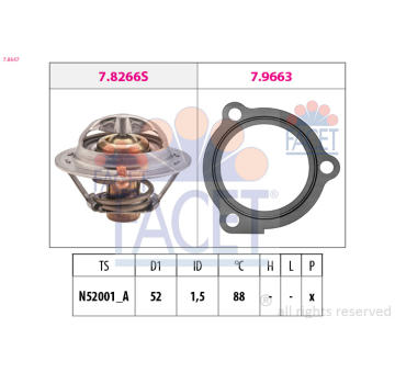 Termostat, chladivo FACET 7.8647