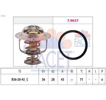 Termostat, chladivo FACET 7.8650