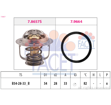 Termostat, chladivo FACET 7.8657