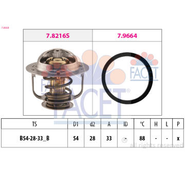 Termostat, chladivo FACET 7.8658