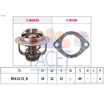 Termostat, chladivo FACET 7.8693