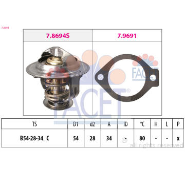 Termostat, chladivo FACET 7.8694