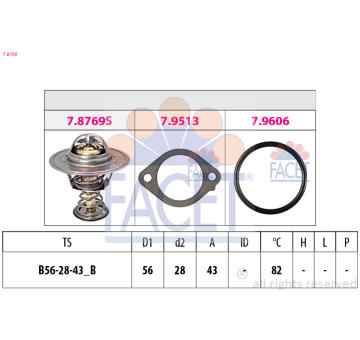 Termostat, chladivo FACET 7.8769