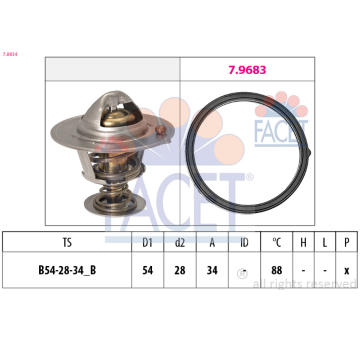 Termostat, chladivo FACET 7.8834