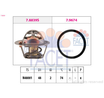 Termostat, chladivo FACET 7.8839