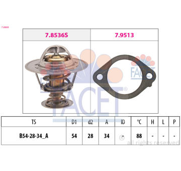 Termostat, chladivo FACET 7.8869
