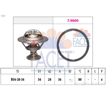 Termostat, chladivo FACET 7.8948
