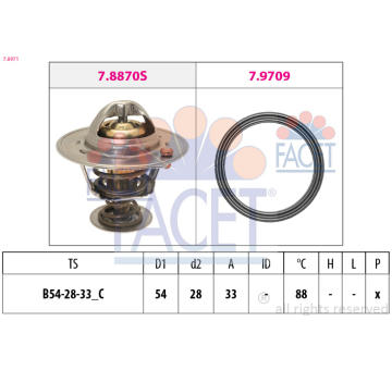 Termostat, chladivo FACET 7.8971