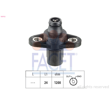 Snímač, poloha vačkového hřídele FACET 9.0112