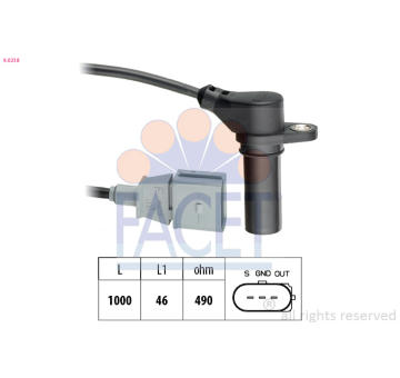 Snímač, poloha vačkového hřídele FACET 9.0218