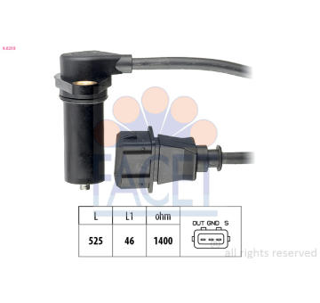 Senzor, otáčky motoru FACET 9.0219