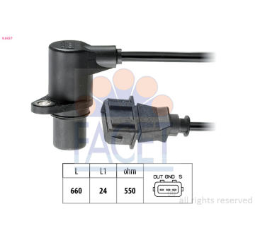 Snímač, poloha vačkového hřídele FACET 9.0437